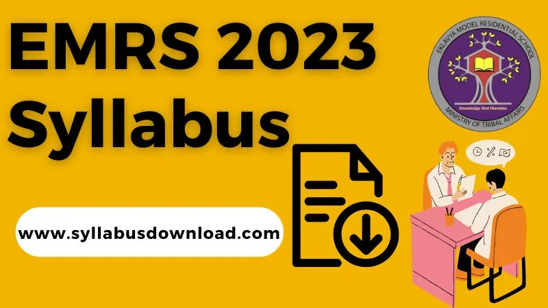 EMRS Recruitment 2023 Syllabus