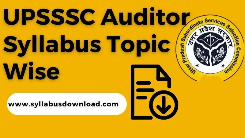 UPSSSC Auditor Syllabus